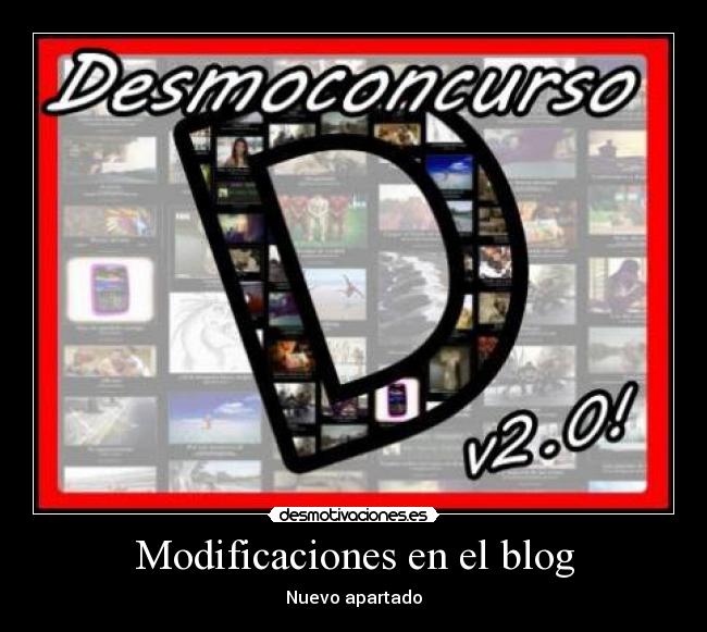 Modificaciones en el blog - Nuevo apartado