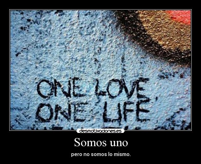 Somos uno - pero no somos lo mismo.