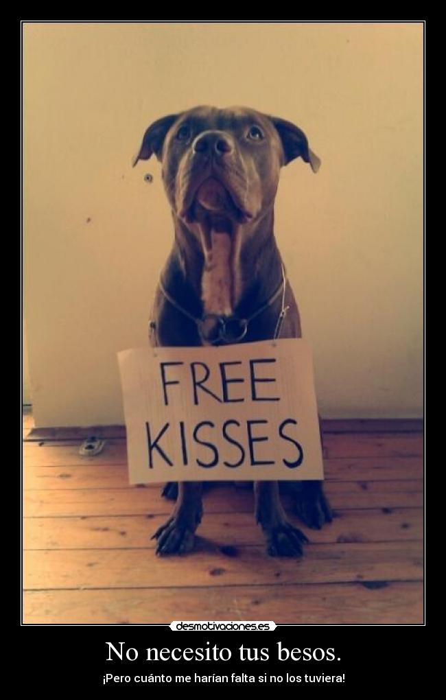 No necesito tus besos. - ¡Pero cuánto me harían falta si no los tuviera!
