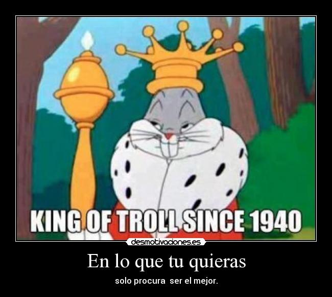 En lo que tu quieras - solo procura ser el mejor.