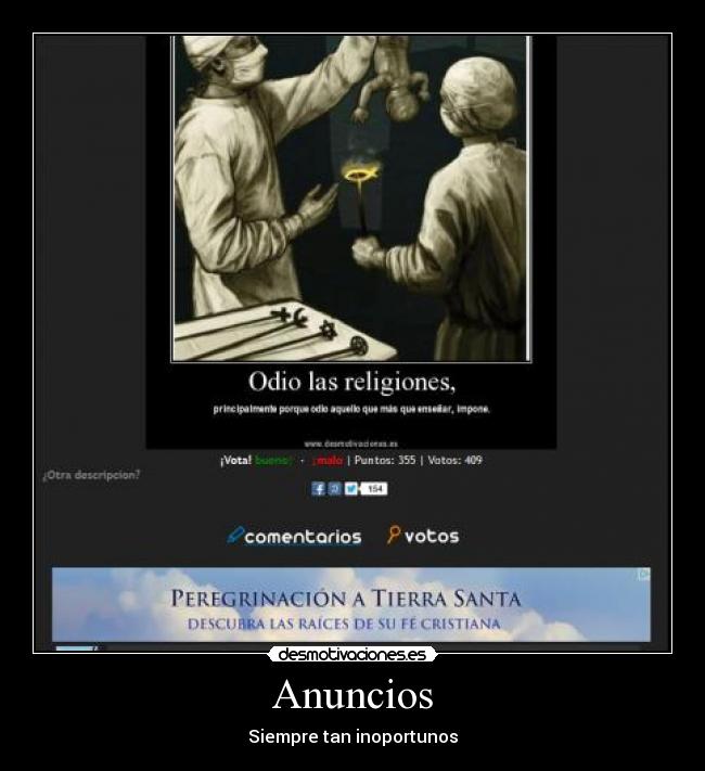 carteles anuncio religion tierra santa mentira verdad wtf religion religiones atreo anonimo13 desmotivaciones