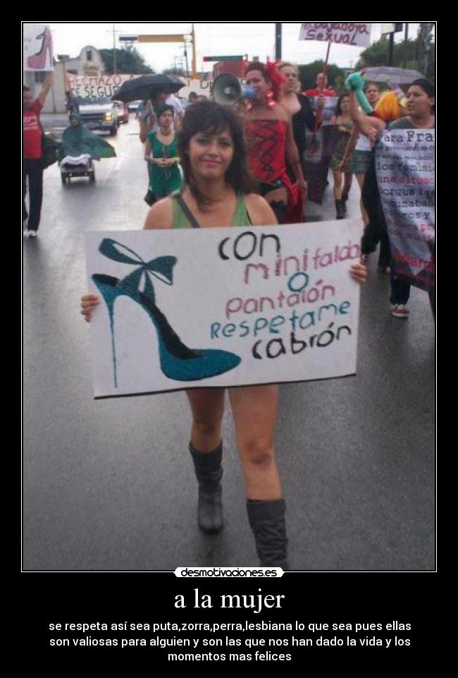 carteles mujer mujer puta sexo perra zorra vida desmotivaciones