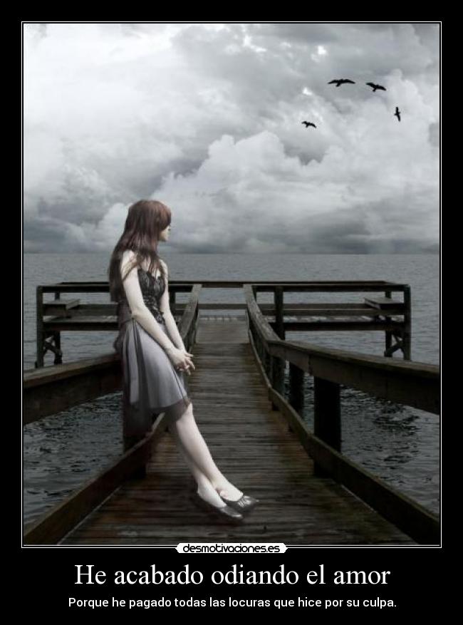 He acabado odiando el amor - Porque he pagado todas las locuras que hice por su culpa.