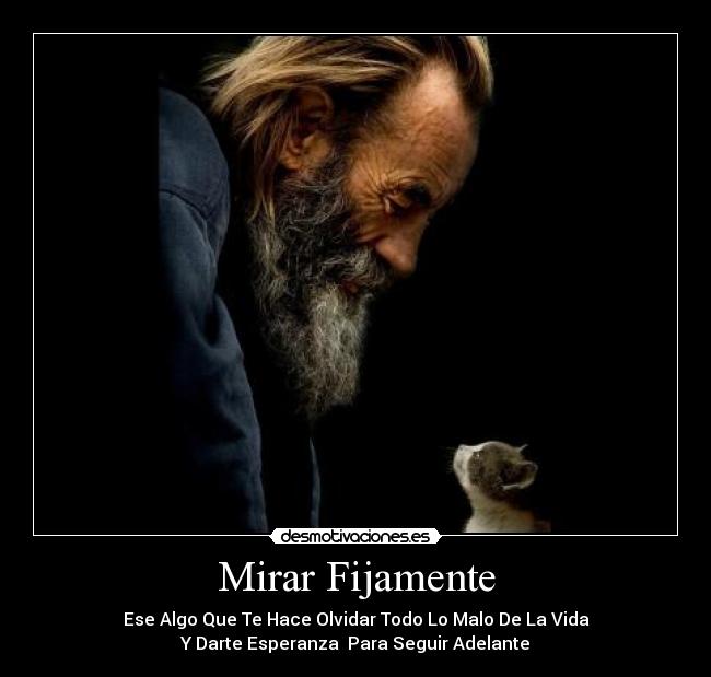 Mirar Fijamente - Ese Algo Que Te Hace Olvidar Todo Lo Malo De La Vida
Y Darte Esperanza Para Seguir Adelante