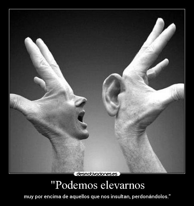 Podemos elevarnos - muy por encima de aquellos que nos insultan, perdonándolos.