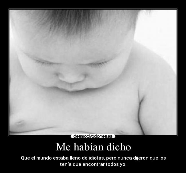 carteles dijeron que mundo estaba lleno idiotas pero nunca advirtieron que todos los iba encont desmotivaciones