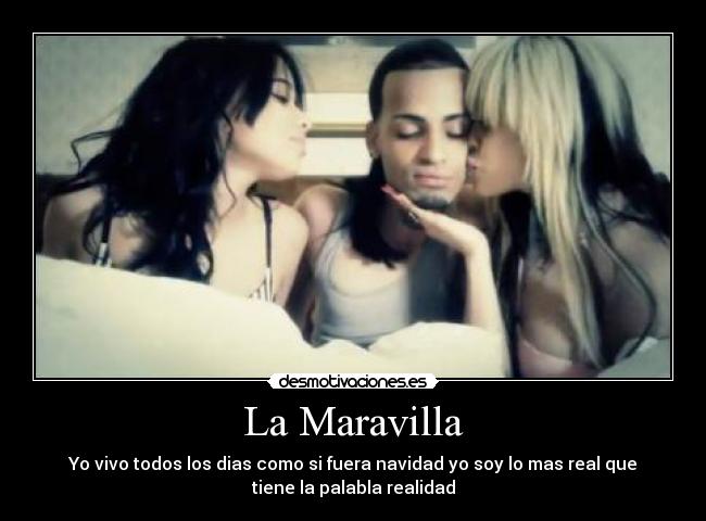 La Maravilla - Yo vivo todos los dias como si fuera navidad yo soy lo mas real que
tiene la palabla realidad