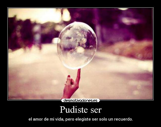 Pudiste ser - el amor de mi vida, pero elegiste ser solo un recuerdo.