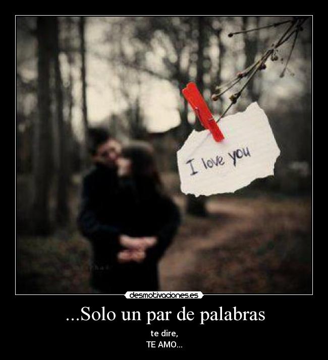 ...Solo un par de palabras - te dire,
TE AMO...