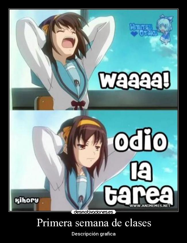 Primera semana de clases - Descripción grafica
