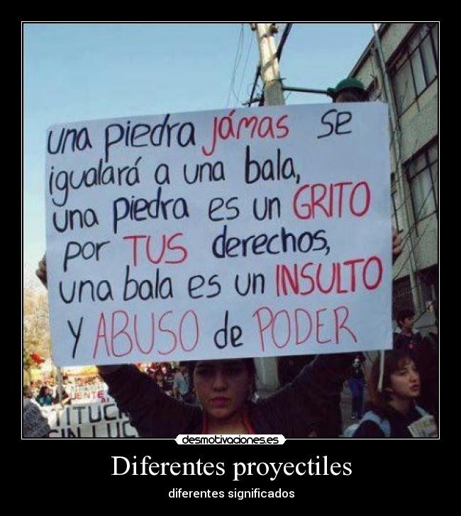 Diferentes proyectiles - diferentes significados