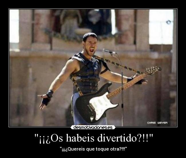 carteles musica cine gladiator maximo toca guitarra desmotivaciones