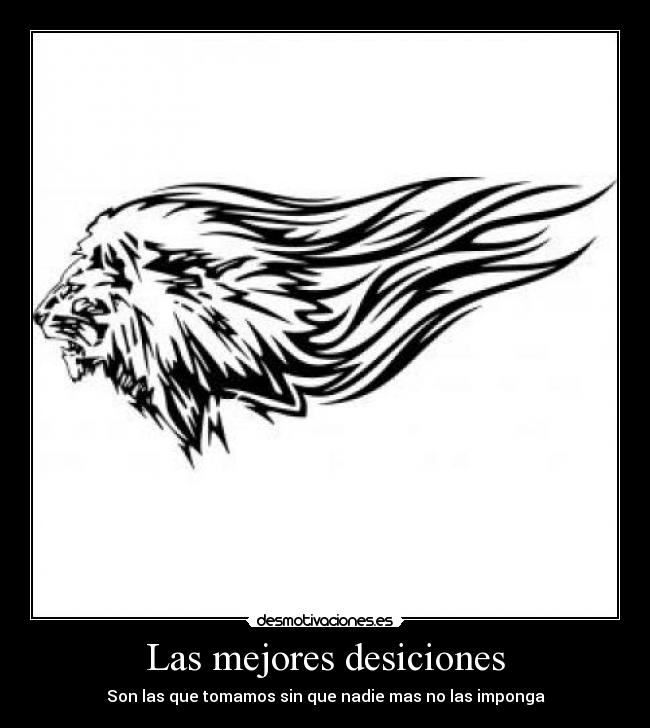 Las mejores desiciones - Son las que tomamos sin que nadie mas no las imponga