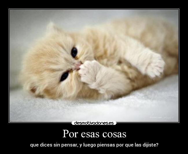 Por esas cosas - que dices sin pensar, y luego piensas por que las dijiste?