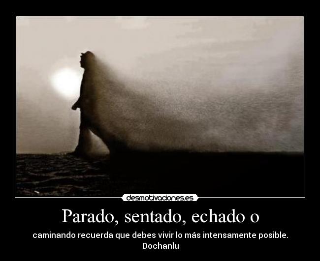 carteles parado sentado echado caminando recuerda que debes vivir mas intensamente posible dochanlu desmotivaciones
