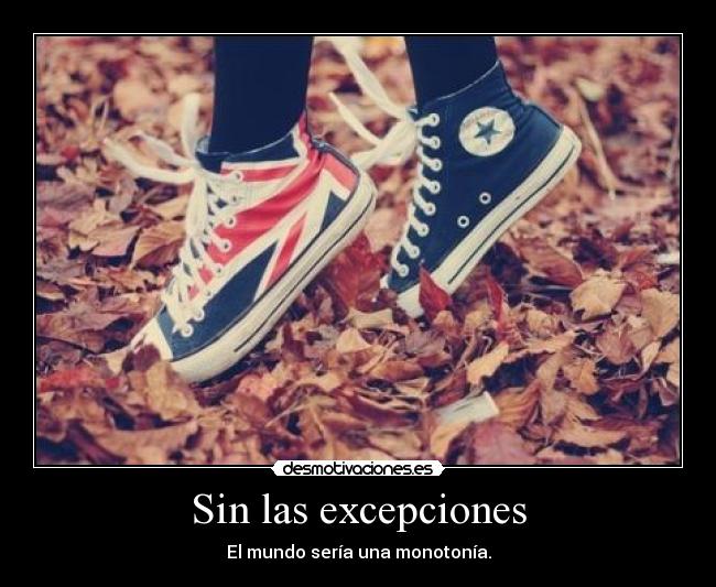 Sin las excepciones - El mundo sería una monotonía.