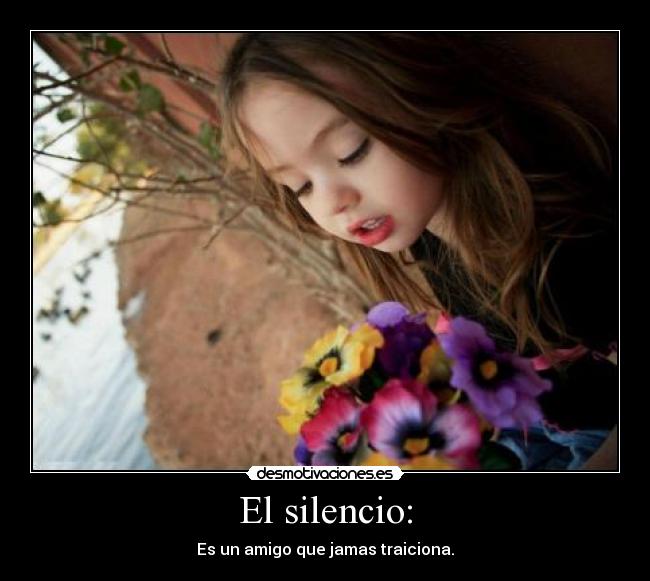 El silencio: - Es un amigo que jamas traiciona.