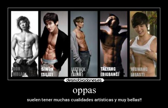 oppas - suelen tener muchas cualidades artísticas y muy bellas!!