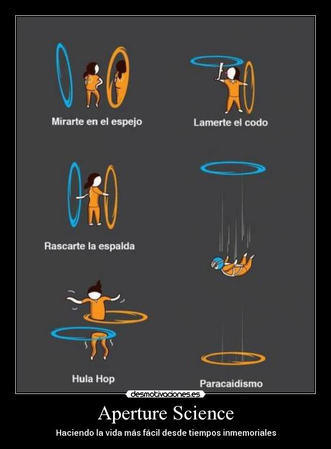 carteles videojuegos portal pistola portales vida sencilla aperturescience desmotivaciones