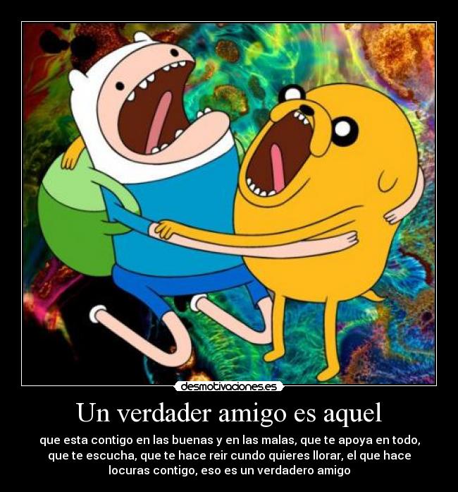 carteles hora aventura finn jake amigo desmotivaciones