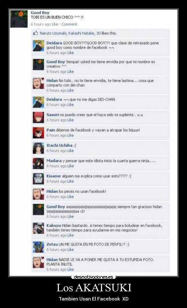Los AKATSUKI - Tambien Usan El Facebook XD