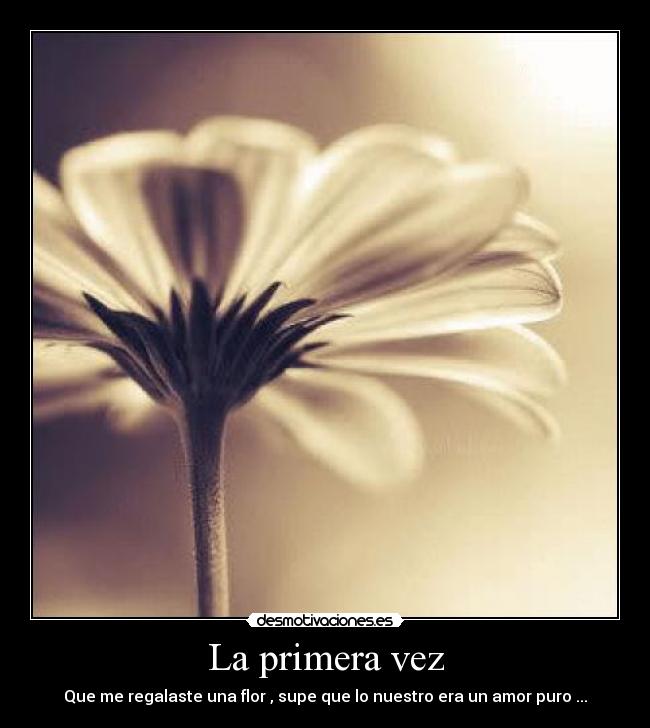 La primera vez - Que me regalaste una flor , supe que lo nuestro era un amor puro ...