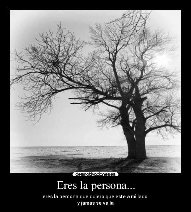 Eres la persona... - eres la persona que quiero que este a mi lado 
y jamas se valla