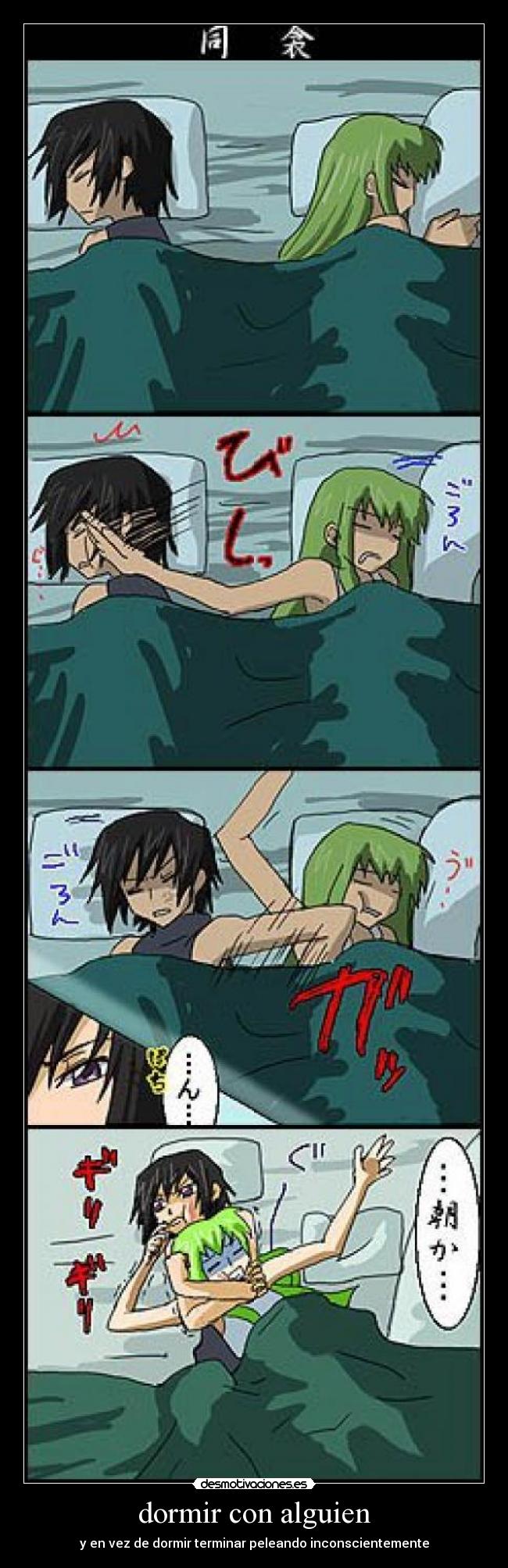 dormir con alguien - y en vez de dormir terminar peleando inconscientemente