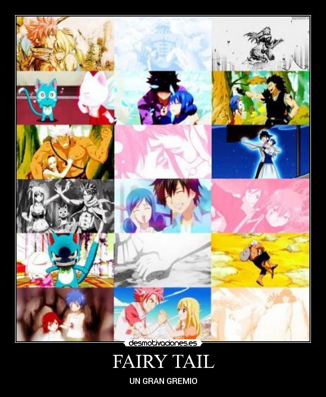 carteles anime manga fairy tail natsu lucy happy charle erza gerard grey juvia evergreen elfman levygajeel desmotivaciones