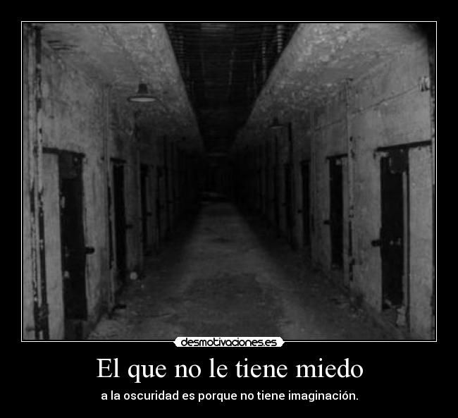 El que no le tiene miedo - a la oscuridad es porque no tiene imaginación.