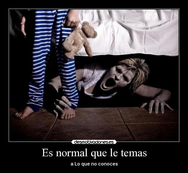 Es normal que le temas - a Lo que no conoces