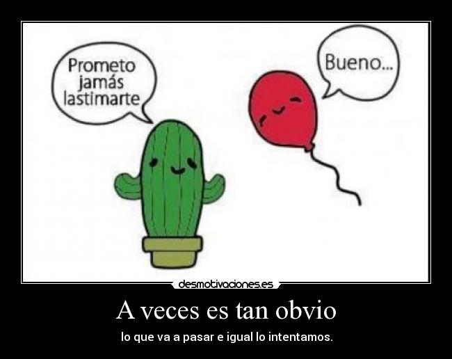 A veces es tan obvio - lo que va a pasar e igual lo intentamos.
