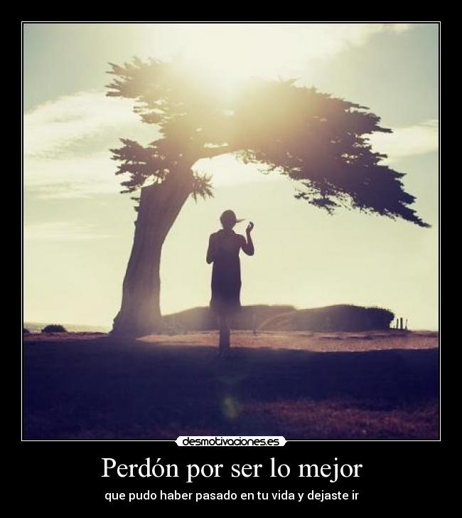 Perdón por ser lo mejor - que pudo haber pasado en tu vida y dejaste ir