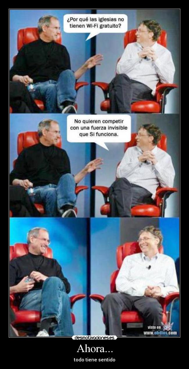 carteles bill gates steve jobs dos grandes personas que veran mas alla wifi gratuito iglesias desmotivaciones