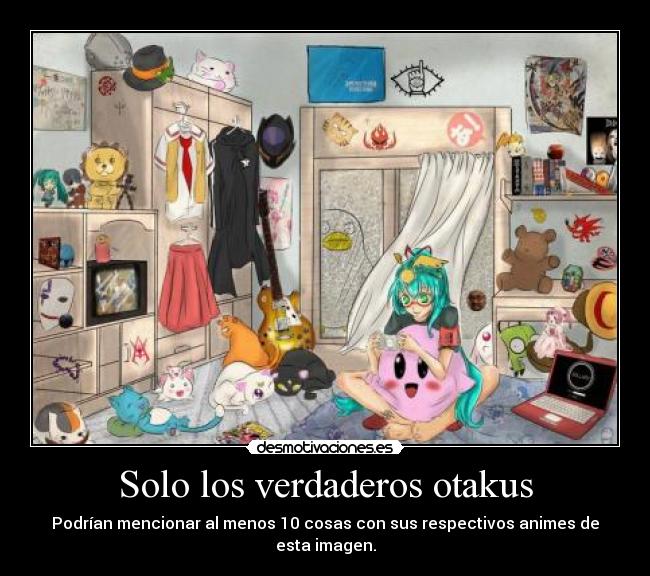 Solo los verdaderos otakus - Podrían mencionar al menos 10 cosas con sus respectivos animes de esta imagen.