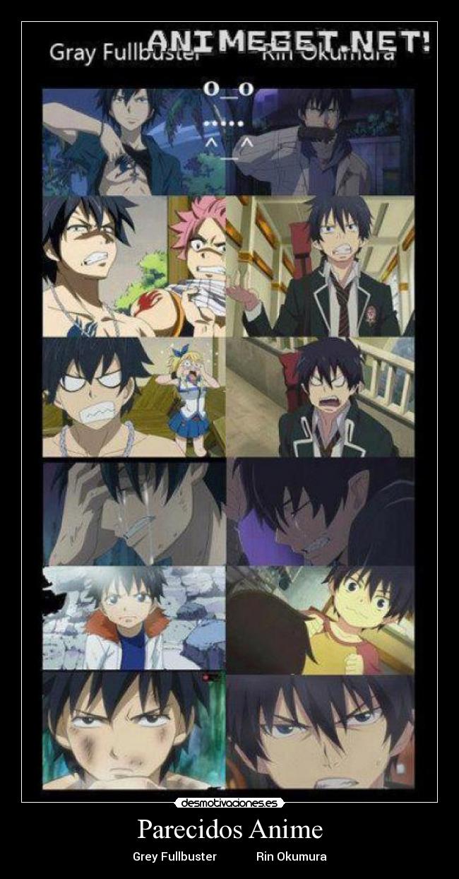 Parecidos Anime - Grey Fullbuster              Rin Okumura