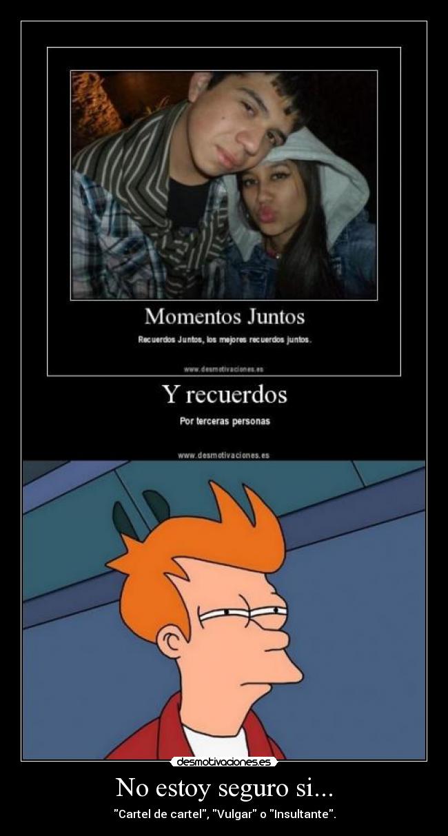 No estoy seguro si... - Cartel de cartel, Vulgar o Insultante.