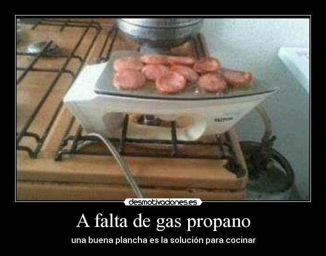 A falta de gas propano - una buena plancha es la solución para cocinar