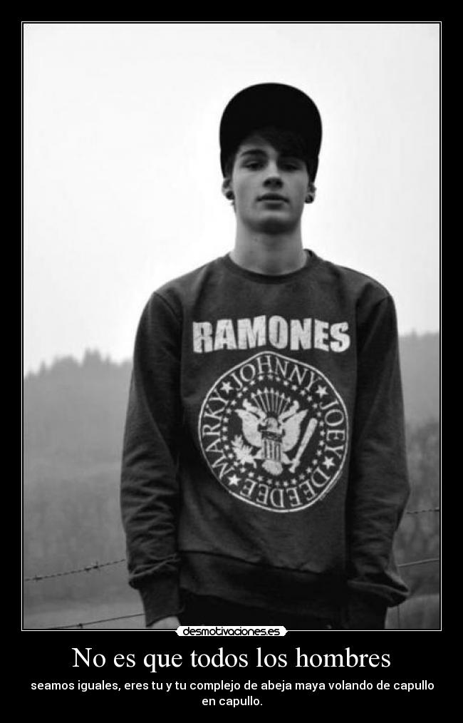 No es que todos los hombres - seamos iguales, eres tu y tu complejo de abeja maya volando de capullo en capullo.