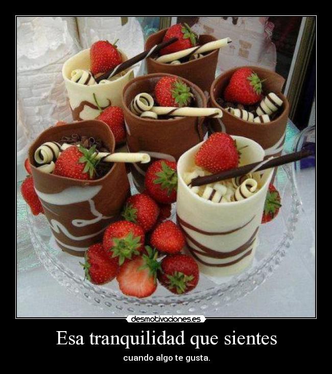 Esa tranquilidad que sientes - cuando algo te gusta.