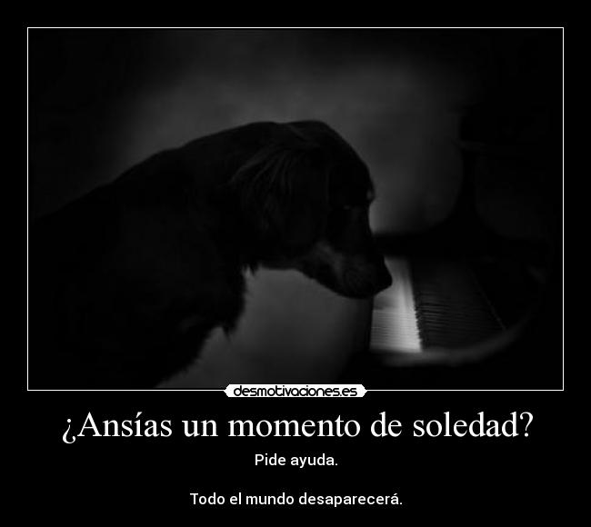 ¿Ansías un momento de soledad? - Pide ayuda.
Todo el mundo desaparecerá.
