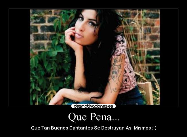 Que Pena... - Que Tan Buenos Cantantes Se Destruyan Asi Mismos :(