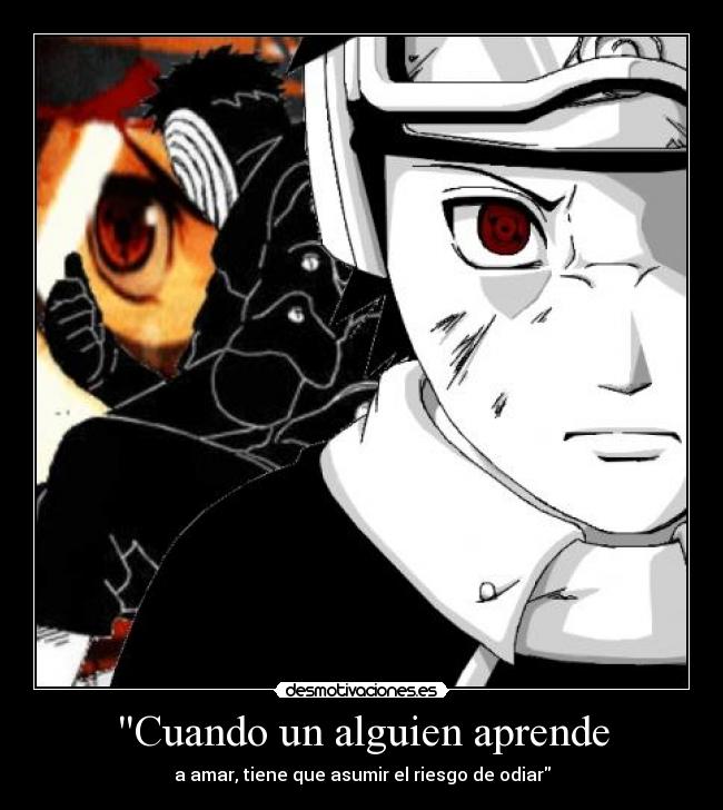 Cuando un alguien aprende - a amar, tiene que asumir el riesgo de odiar