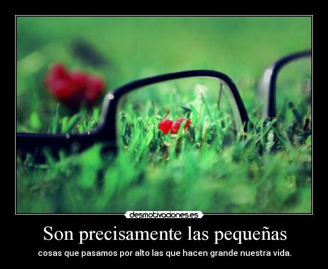 Son precisamente las pequeñas - cosas que pasamos por alto las que hacen grande nuestra vida.