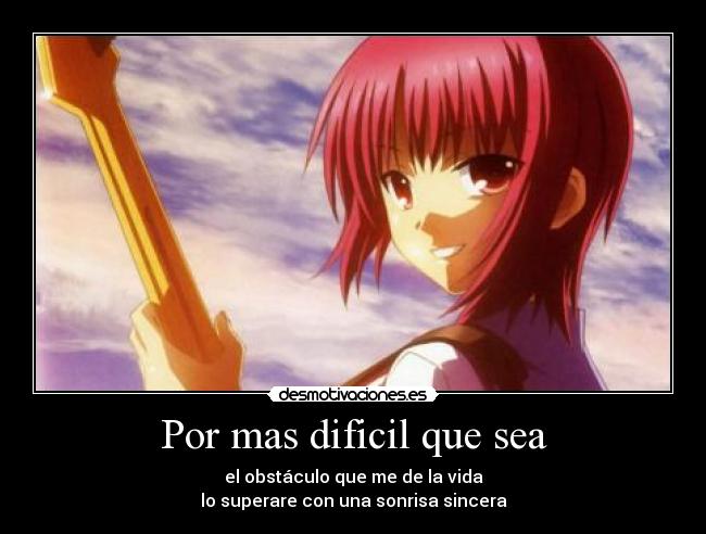 carteles angelbeats yui hinata amor anime cancion sonrisa iwasawa masami desmotivaciones