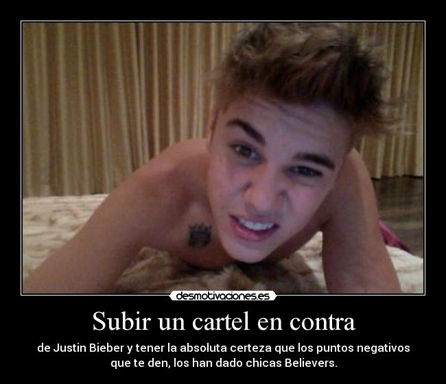 Subir un cartel en contra -