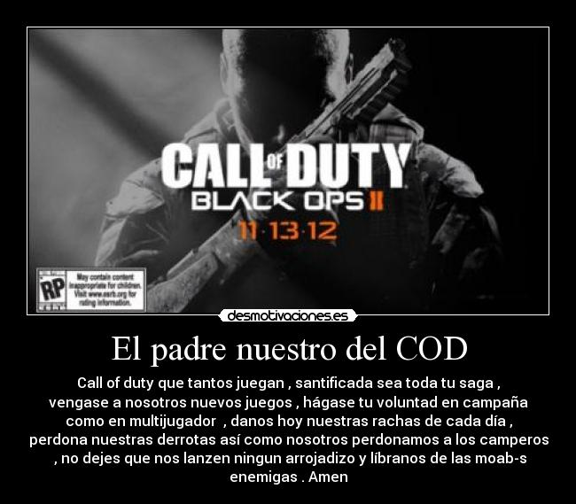 carteles padre call duty cod mw3 bo2 black ops black ops2 desmotivaciones