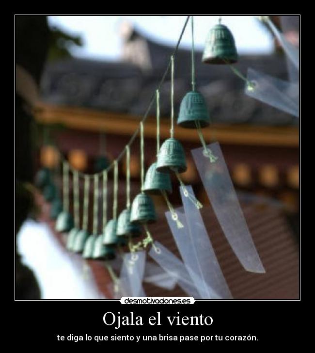 Ojala el viento - te diga lo que siento y una brisa pase por tu corazón.