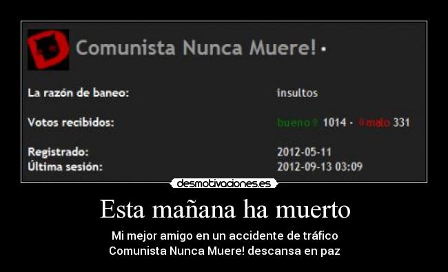 Esta mañana ha muerto - 