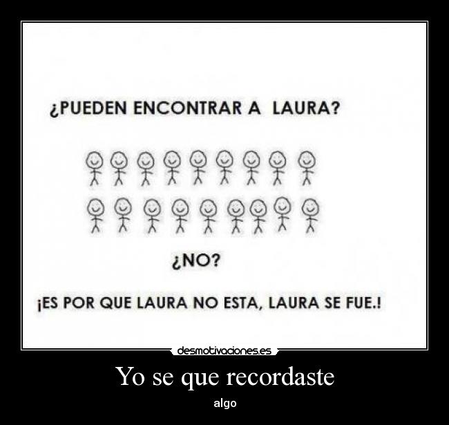 Yo se que recordaste -